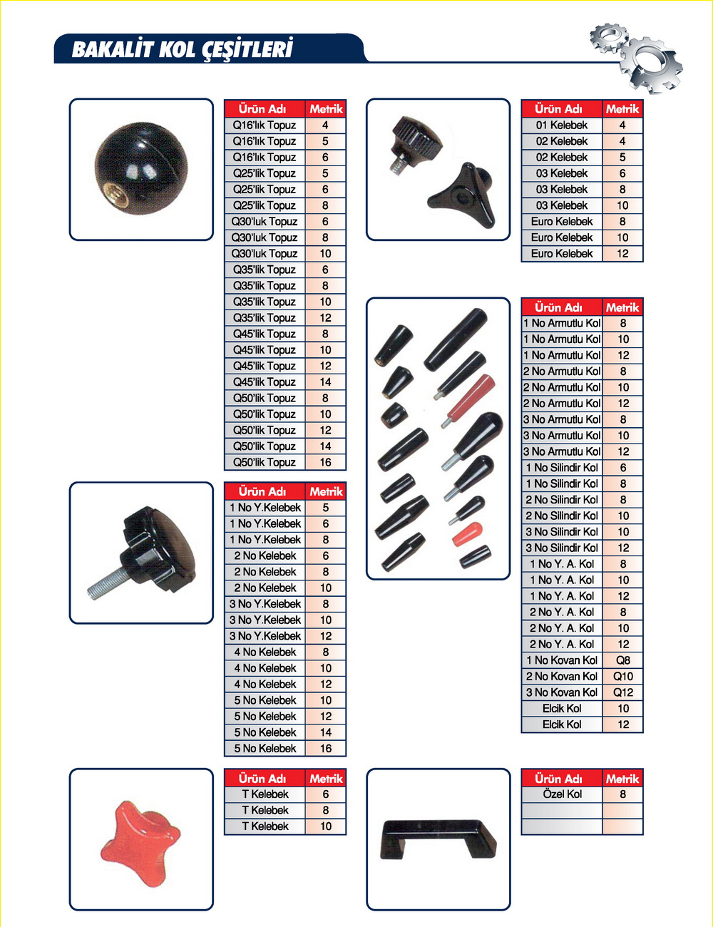 Bakalit Kol Çeşitleri
