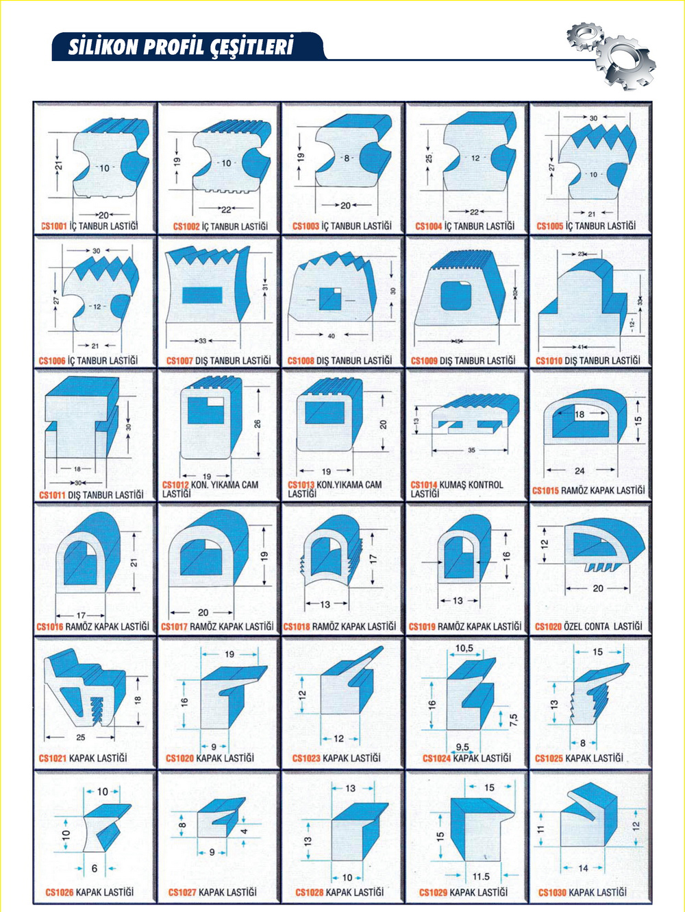 Silikon Profil Çeşitleri